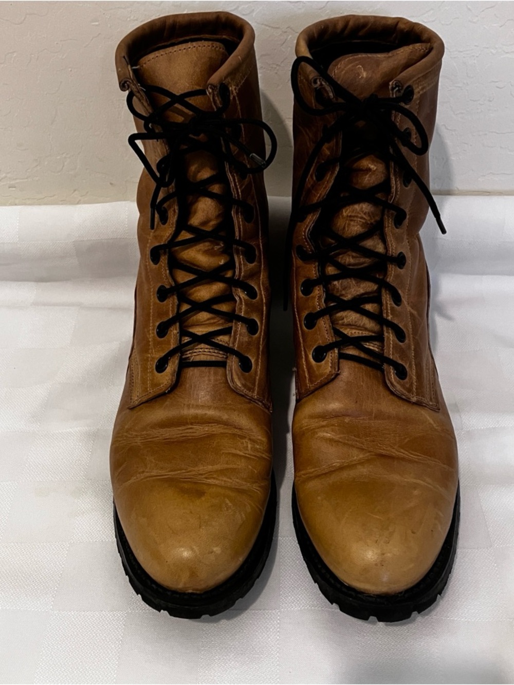 Capezio Women’s Tan Leather Lace-Up High Top Boots, 9.5M